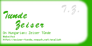 tunde zeiser business card
